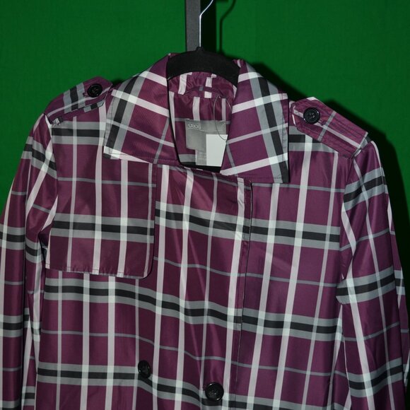 ( NWOT ) ASOS  BLACK , WHITE,  PINK, BURGUNDY THREE BUTTON TRENCH COAT SIZE 6 - Picture 2 of 6